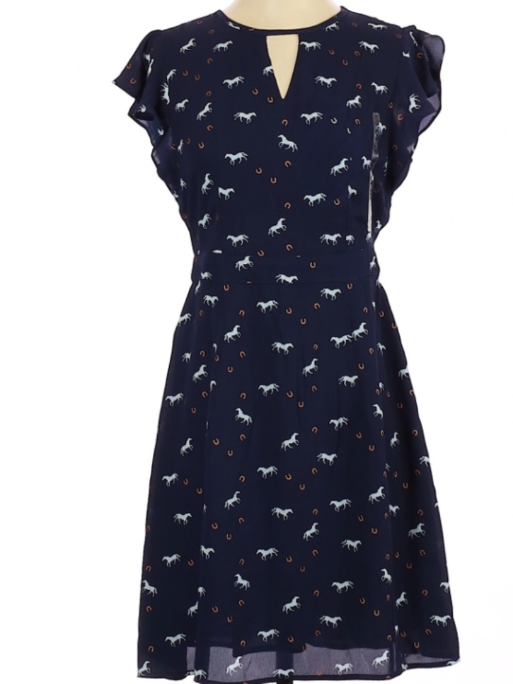 Maison Jules - Women's Dress - Small - Navy Blue Horse Pattern